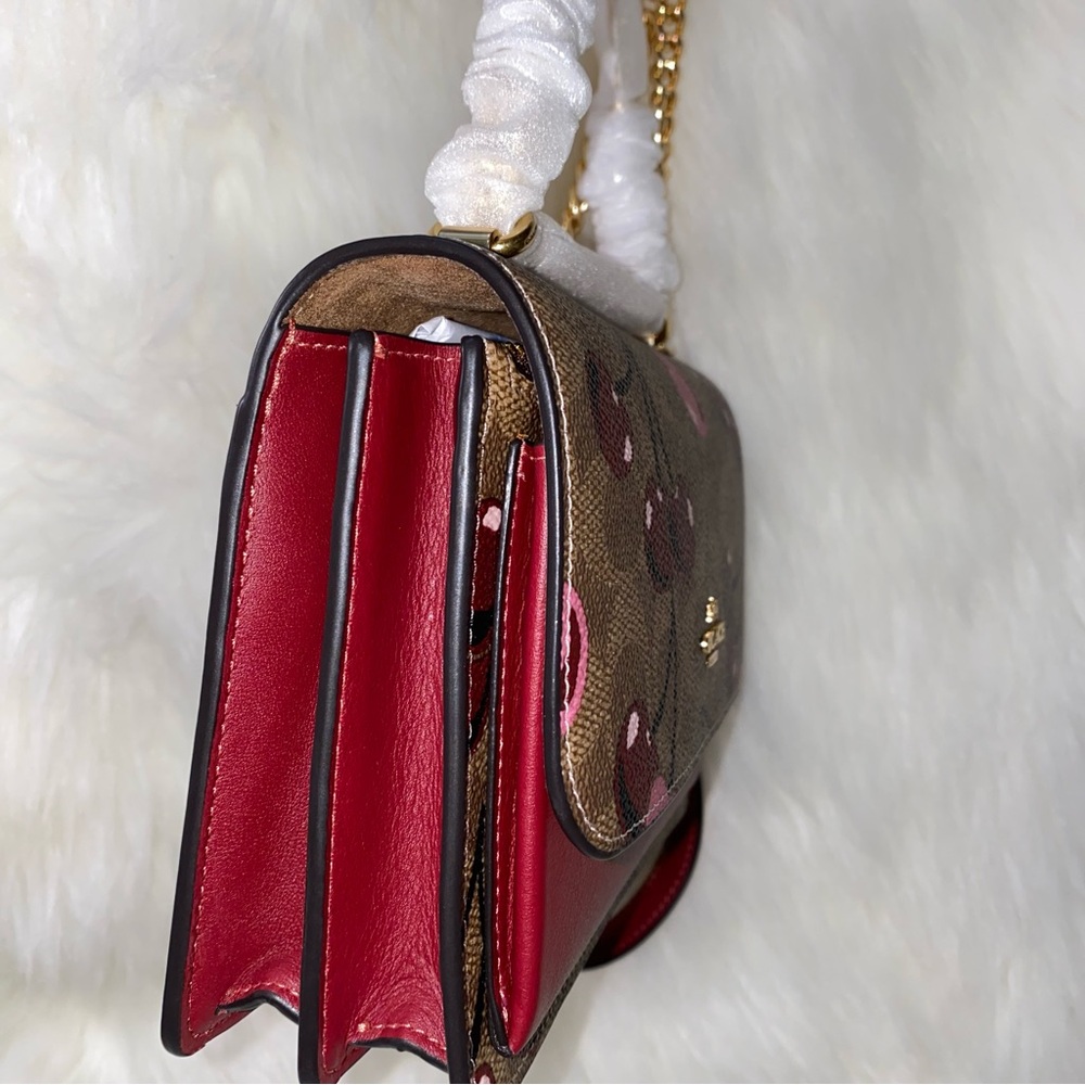 Coach Cherry 🍒 print signature Klare mini purse New - Picture 5 of 15